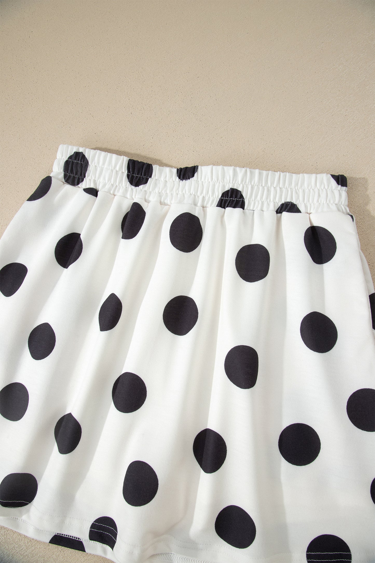 Sky Blue Polka Dot Short Sleeve Top Casual Skort 2pcs Outfit