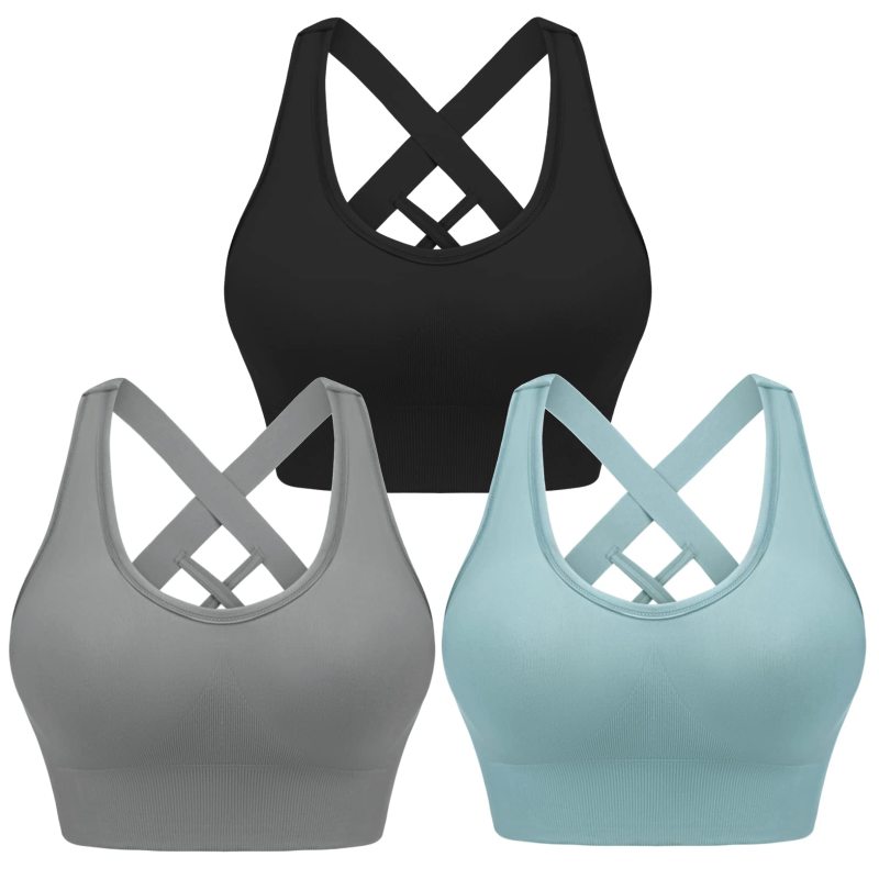 Four seasons women's solid sports nylon sports bra