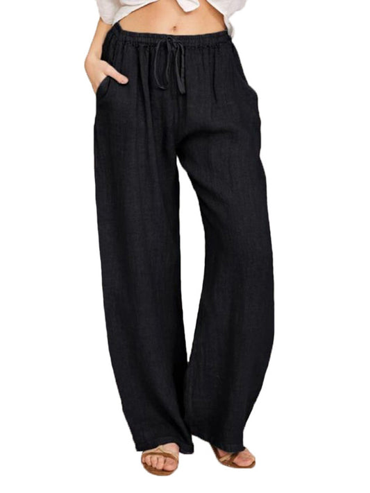 Solid Leisure Knit Lounge Bottoms with Slant Pockets