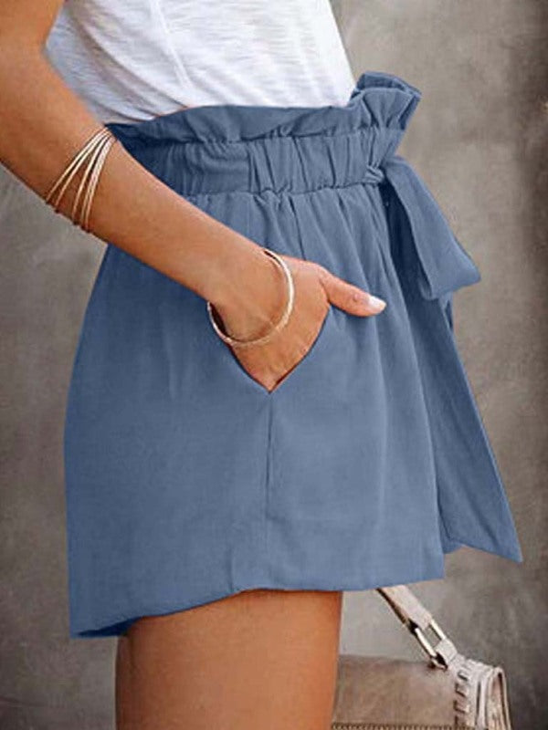 Women's Casual Cotton Blend Tie-Waist Shorts