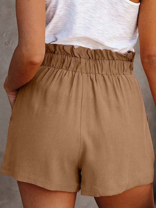 Women's Casual Cotton Blend Tie-Waist Shorts