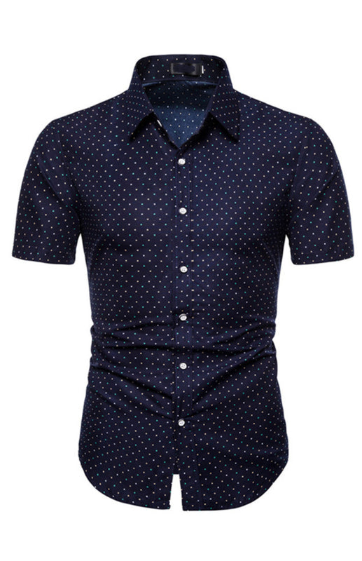 Men's Modern Full Print Lapel Shirt