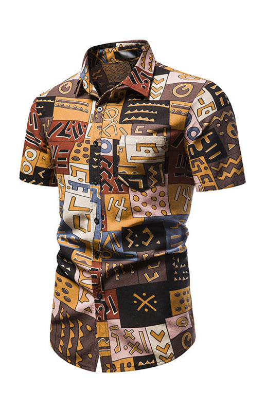 Men’s Geometric Print Casual Shirt