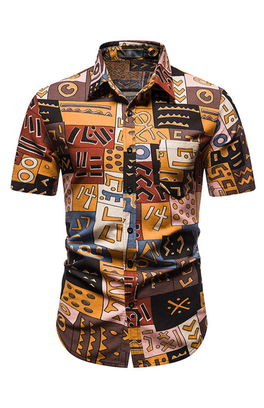 Men’s Geometric Print Casual Shirt