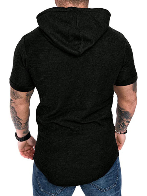 Men's short-sleeved T-shirt sports casual sweater men's hoodie