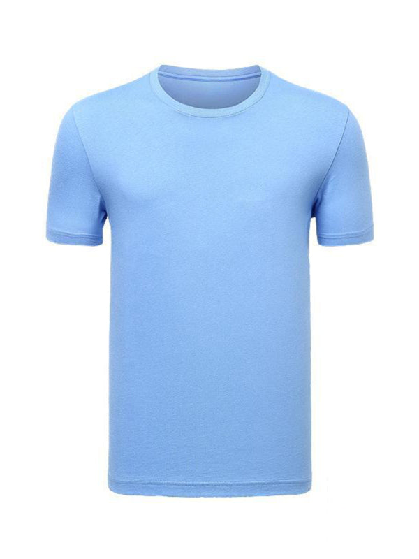 Loose solid color short-sleeved t-shirt men's pure cotton bottoming shirt