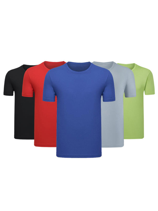 Loose solid color short-sleeved t-shirt men's pure cotton bottoming shirt