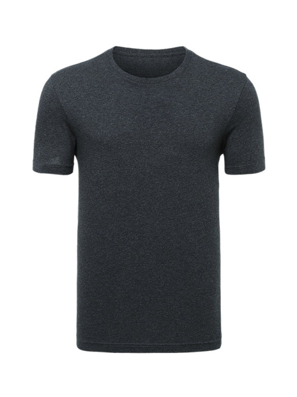 Loose solid color short-sleeved t-shirt men's pure cotton bottoming shirt