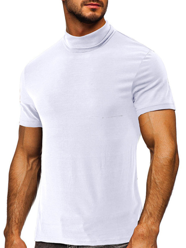 Men's turtleneck all-match bottoming short-sleeved t-shirt