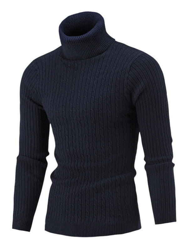 Men's turtleneck casual tight stretch sweater