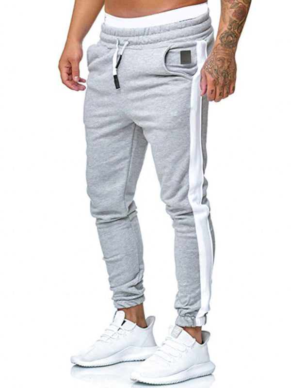 Men's sports color block casual trousers