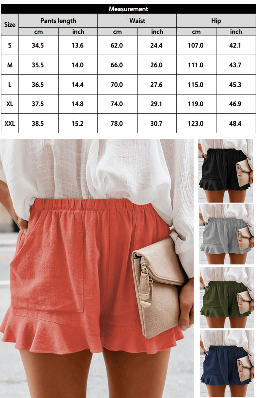 Ladies Casual Fashion Lace Bottom Shorts