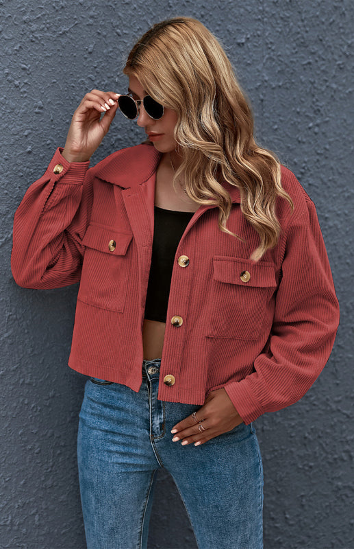 Autumn And Winter Fashion Corduroy Shirt Coat