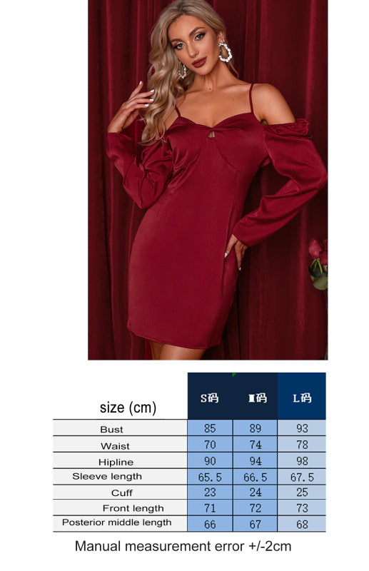 Women's Off-Shoulder Long Sleeve Party Dress