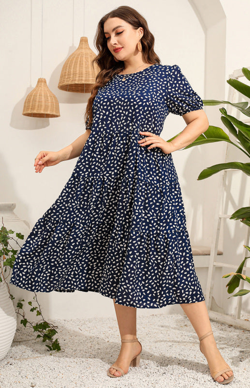 Maternity Print Short Sleeve Flowy Dress