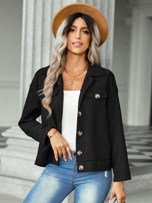 Women's fashion versatile jacket corduroy jacket