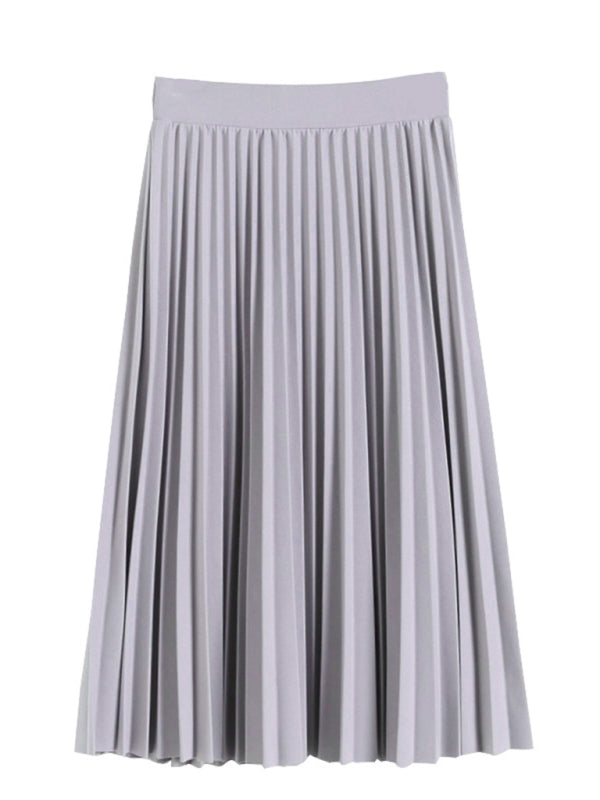 Women's Pleated Knit Midi Skirt Spring-Summer