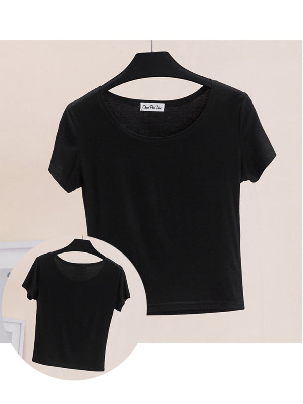 Women's Crew Neck Short Sleeves Tops