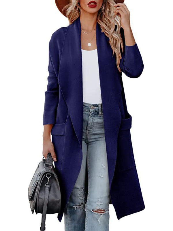 Women's casual long high-end women's woolen slim coat coat for women