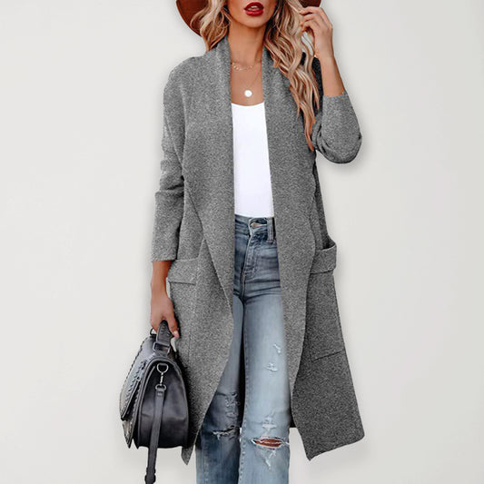 Women's casual long high-end women's woolen slim coat coat for women