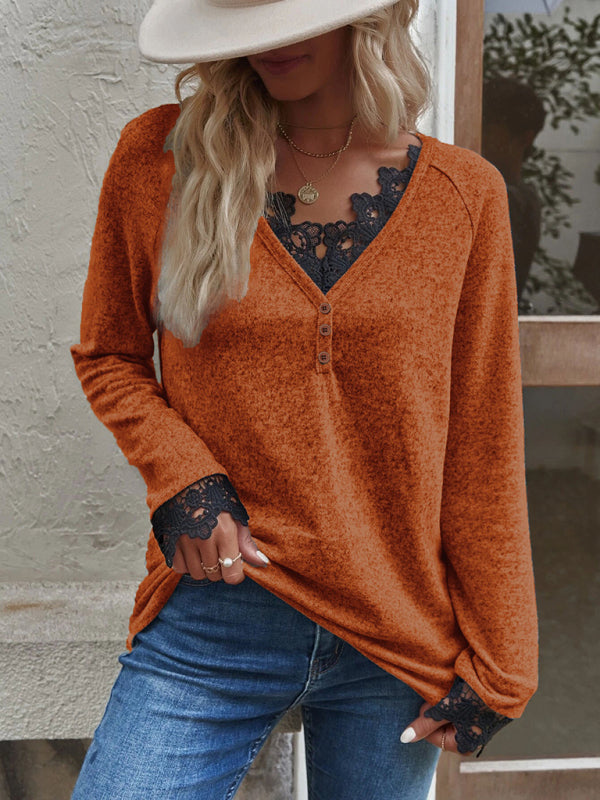 New stitching knitted sweater cashmere sweater T-shirt