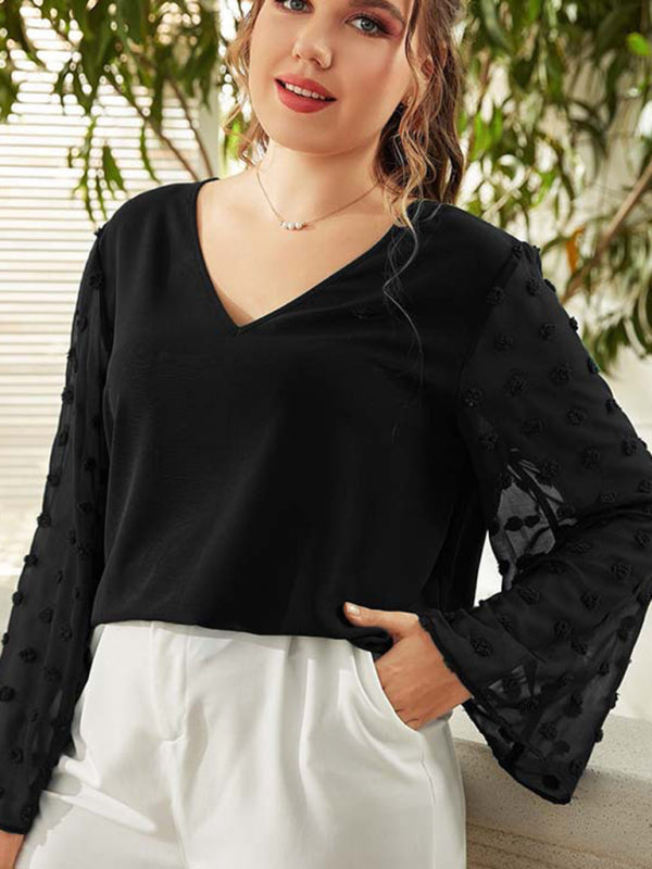 Plus size women's Woven chiffon shirt