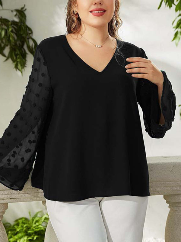 Plus size women's Woven chiffon shirt