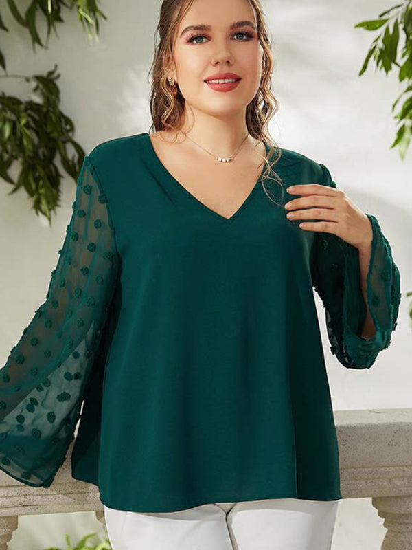 Plus size women's Woven chiffon shirt