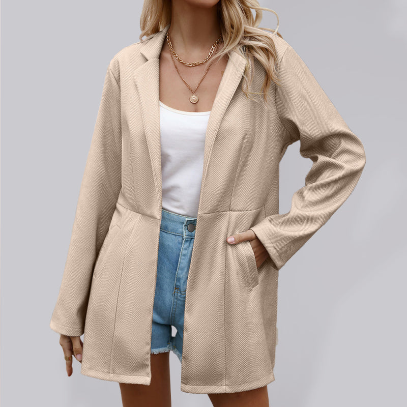 Women's Solid Color Lapel Slim Blazer