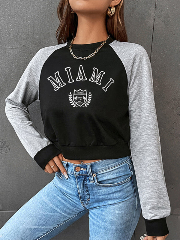 Women’s Self Design Raglan Hoodie Sweatshirt