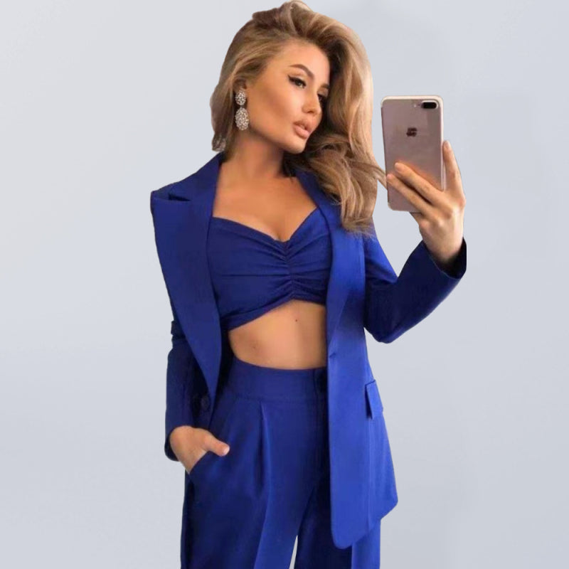 Women's Solid Color Elegant Three-piece Suit