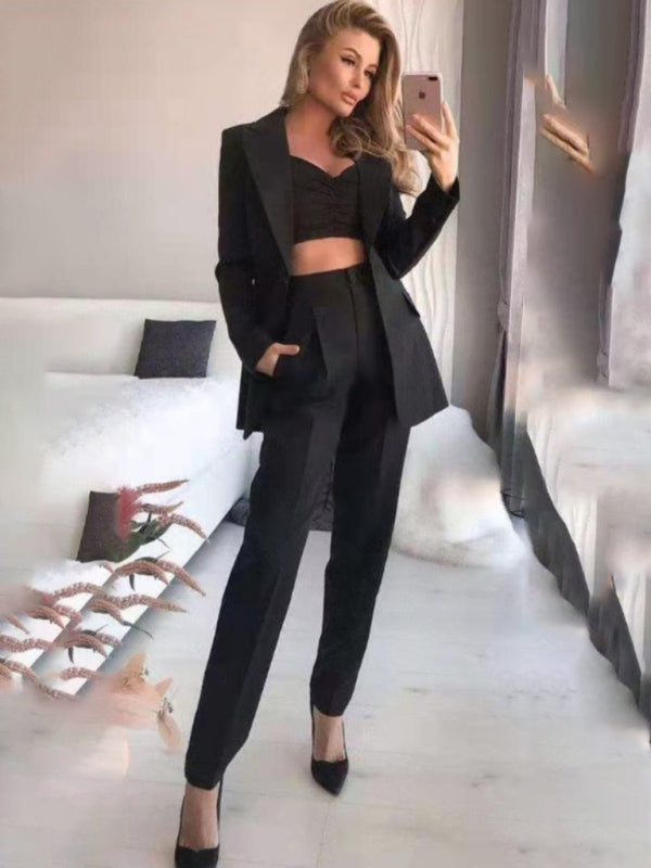 Women's Solid Color Elegant Three-piece Suit