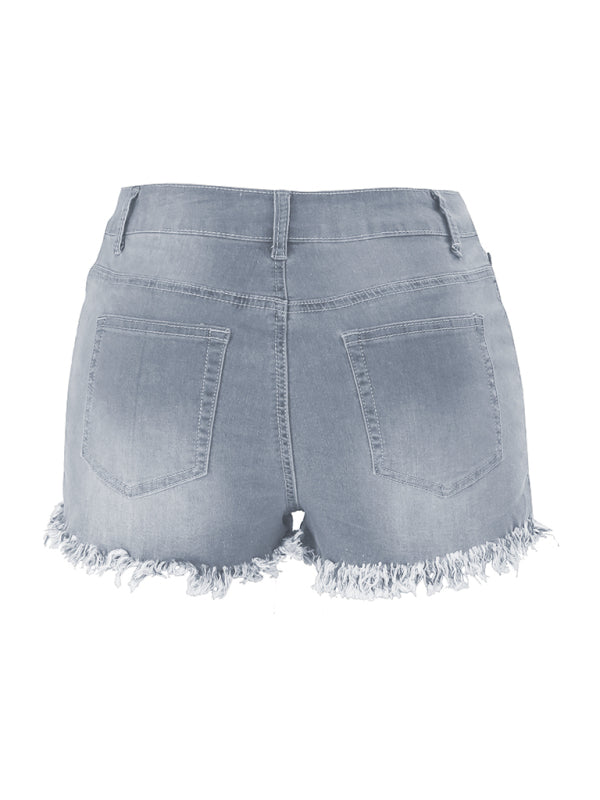 Women's Casual Tassel High Waist Denim Shorts