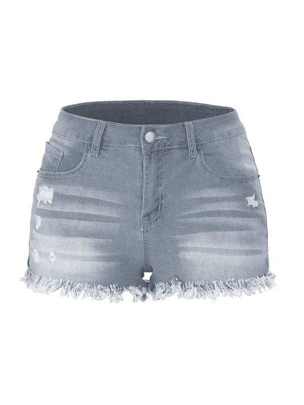 Women's Casual Tassel High Waist Denim Shorts