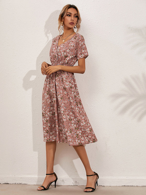 Casual Summer Bohemian Print Square Neck Dress