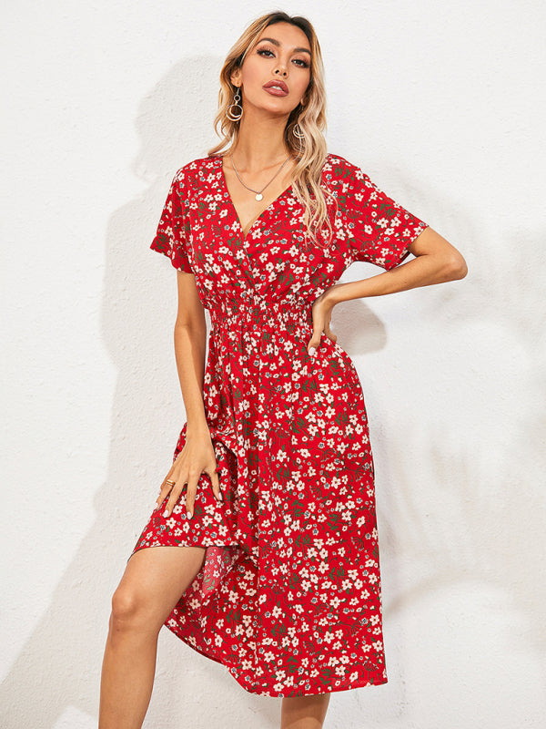 Casual Summer Bohemian Print Square Neck Dress