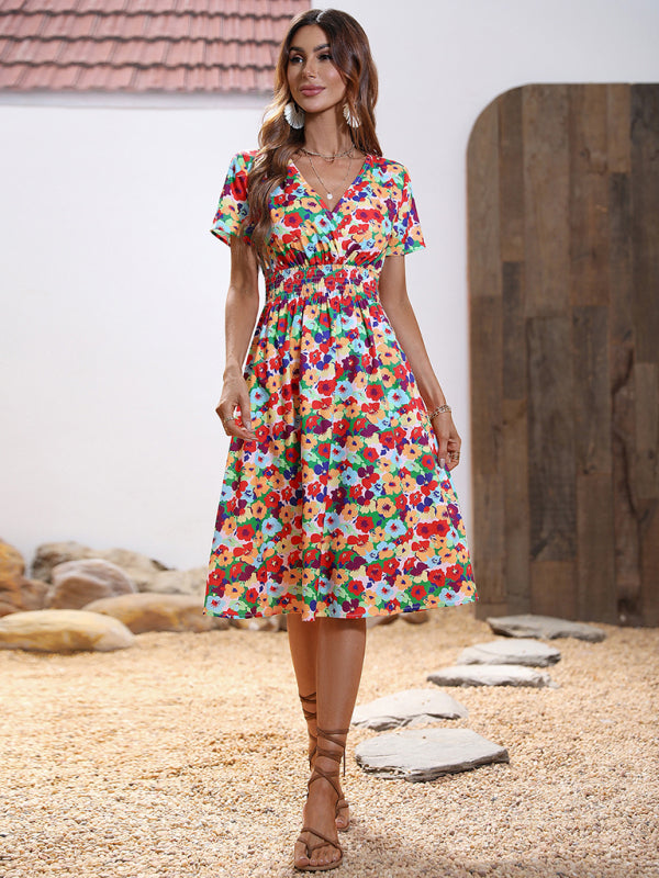 Elegant Spring-Summer Graceful Woven Dress in Polyester fabric