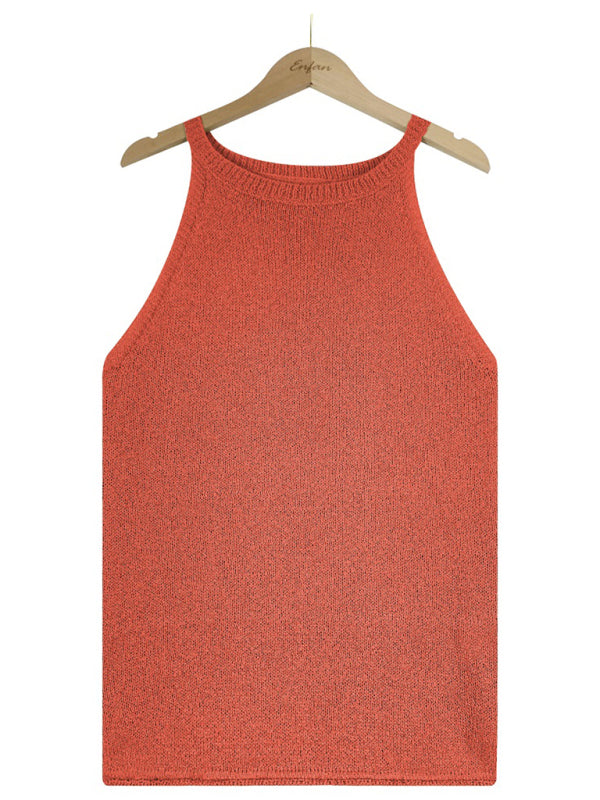 Women's Solid Color Loose Halter Knit Vest