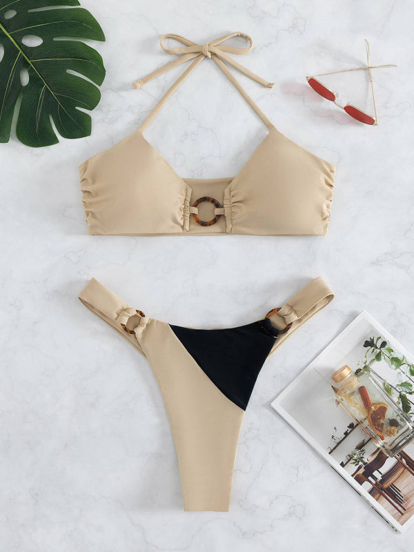 Women's Fashion Knit Ring Detail Bikini