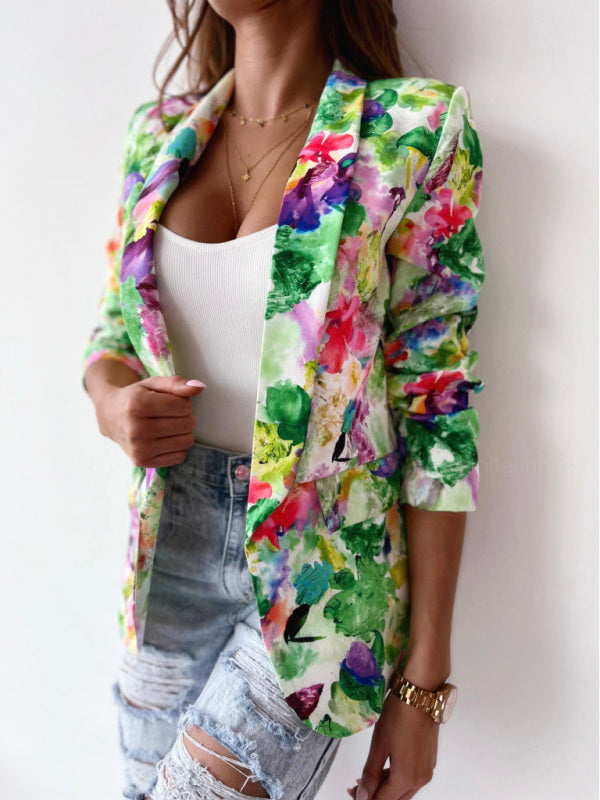 Fashion print spring coat Casual small suit