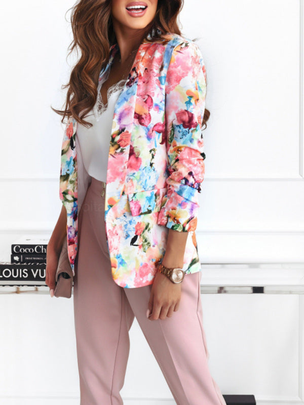 Fashion print spring coat Casual small suit