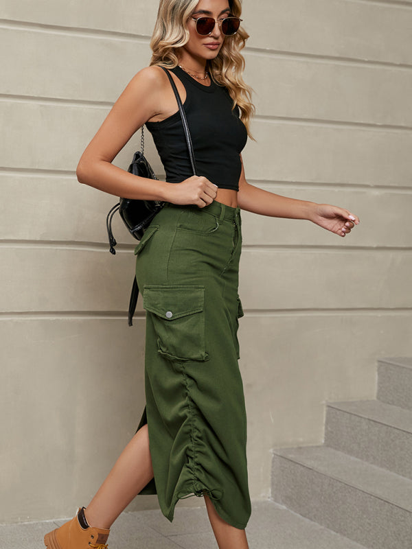 Women's Utility Cargo Midi Skirt