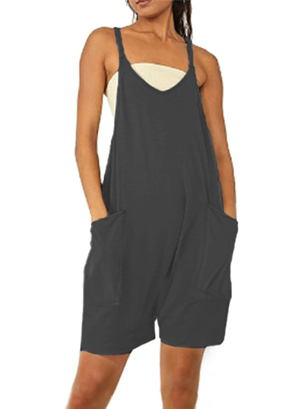 Zipper Pocket Suspenders Jumpsuit Overalls