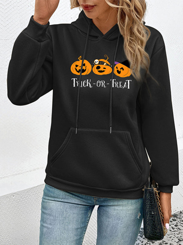 Halloween Pumpkin Print Casual Ladies Sweatshirt