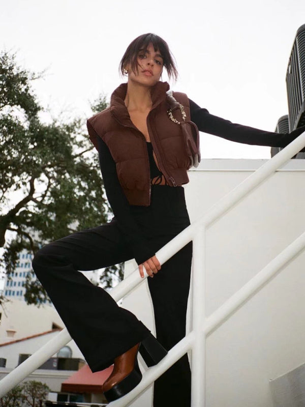 New women's street fashion urban casual cotton vest vest