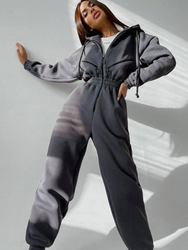 Title: Women Zip Up Casual Tracksuit Set