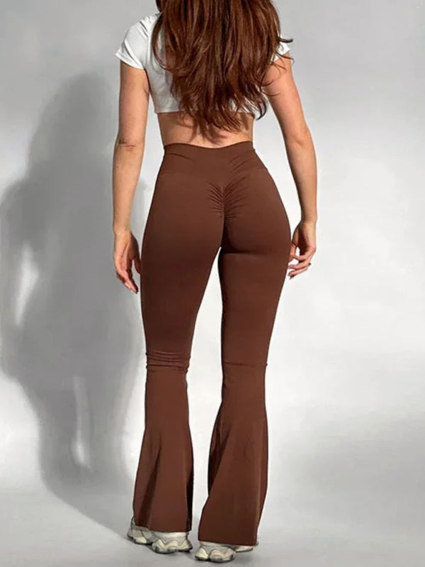 New peach yoga high waist hip lifting leggings and flared pants