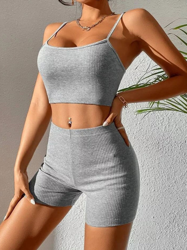 Sexy suspender shorts fashion suit yoga sports suit