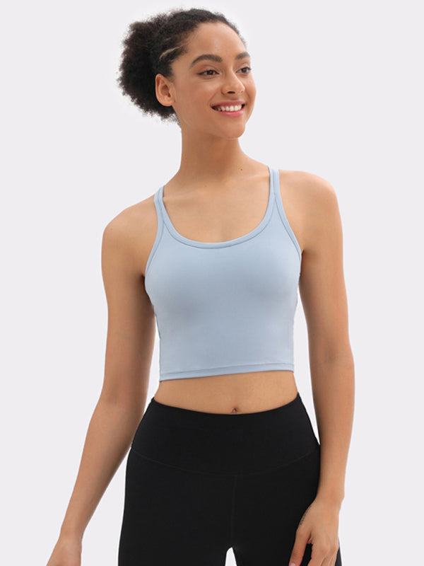 Yoga vest with chest pads antibacterial nude sports bra all-in-one beautiful back bra