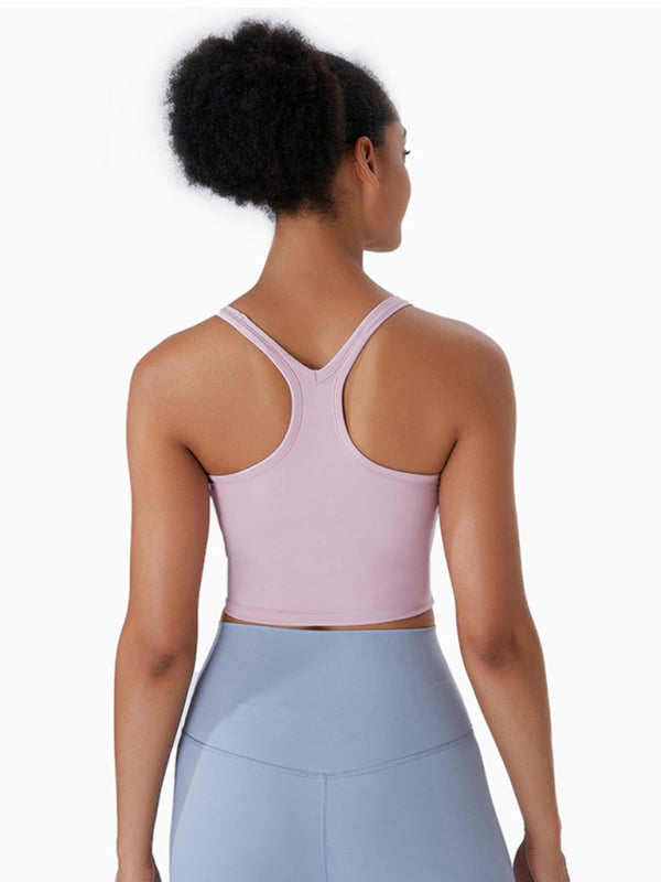 Yoga vest with chest pads antibacterial nude sports bra all-in-one beautiful back bra